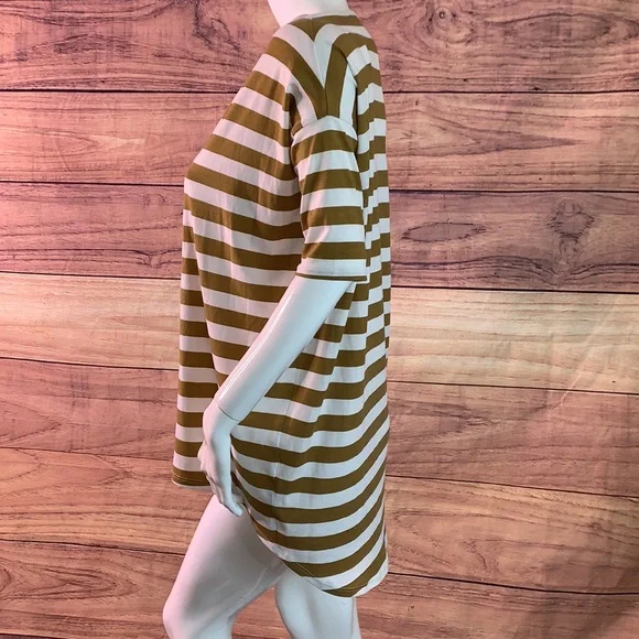 Lularoe Irma tunic loose blouse hi-low shirt XS oversize golden brown stripe - Picture 5 of 15